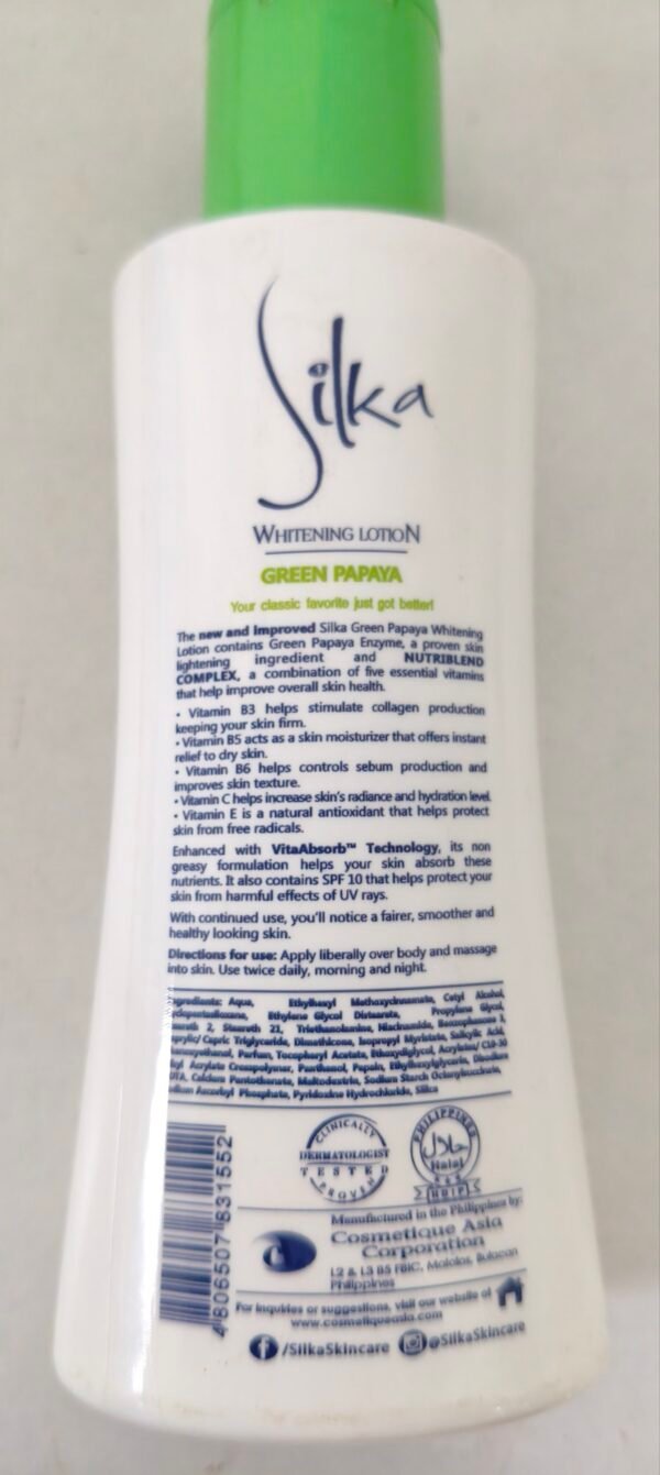Silka Skin Whitening Green Papaya Lotion 100ml