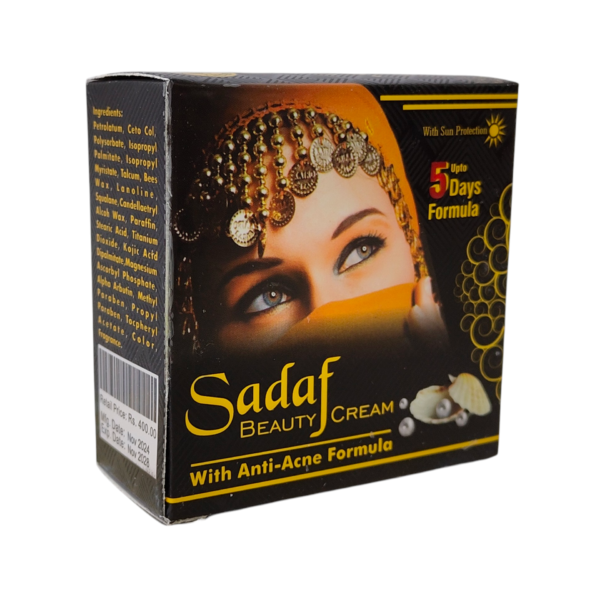 Sadaf Beauty Cream With Shell & Beads | Anti-Acne 5 Days Formula