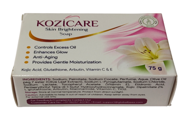 2026/06/112360-1.png Kozicare Skin Brightening Soap 75g – Kojic Acid, Glutathione, Arbutin, Vitamin C & E – Dermatology Tested