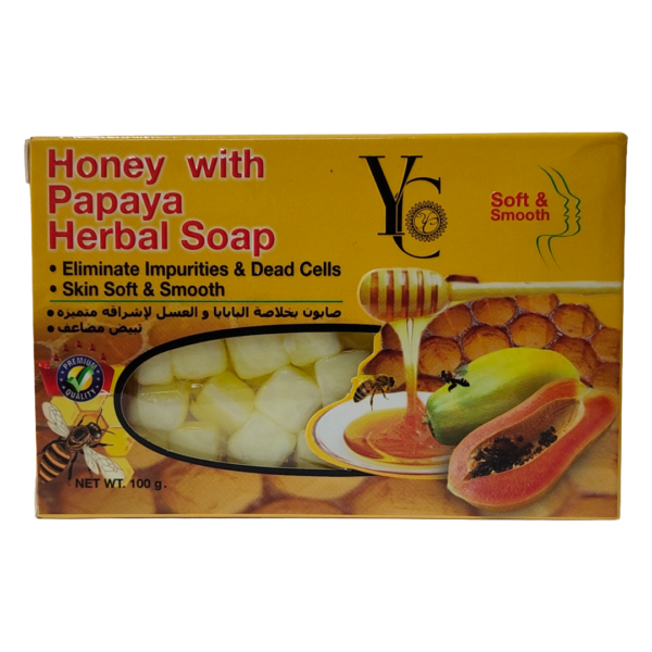 YC Thailand Honey Papaya Herbal Soap 100g – Removes Dead Cells, Soft & Smooth Skin, All Skin Types