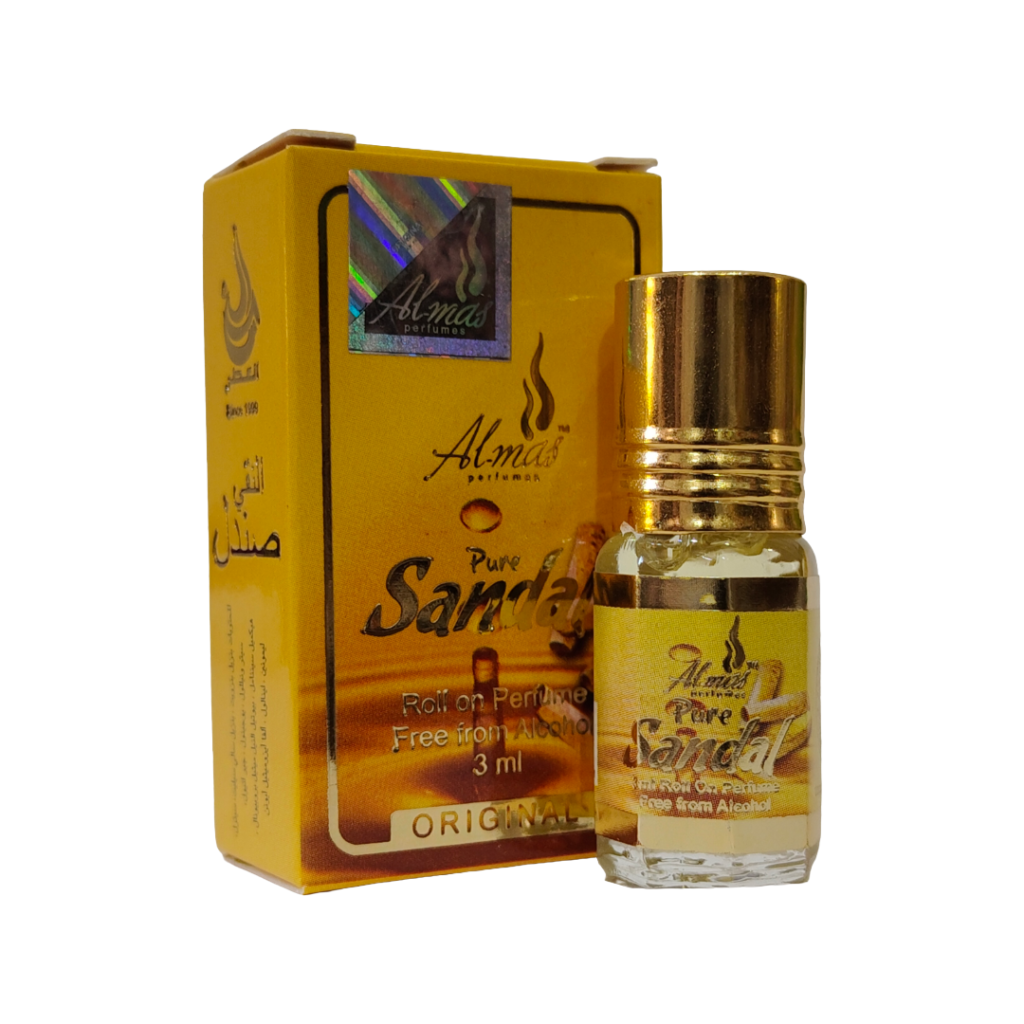 Almas Pure Sandal Roll-On Perfume Attar – Alcohol Free Arabian Fragrance | 3ml