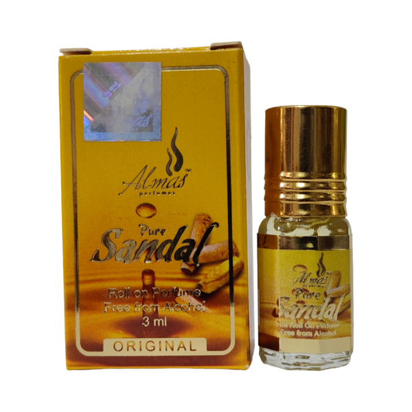 Almas Pure Sandal Roll-On Perfume Attar – Alcohol Free Arabian Fragrance | 3ml