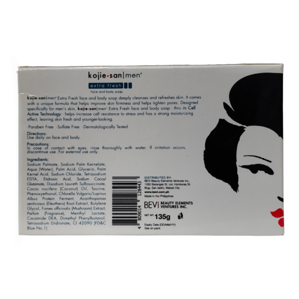 Kojie San Men Extra Fresh Face & Body Soap – Deep Cleansing & Skin Firming | 135g
