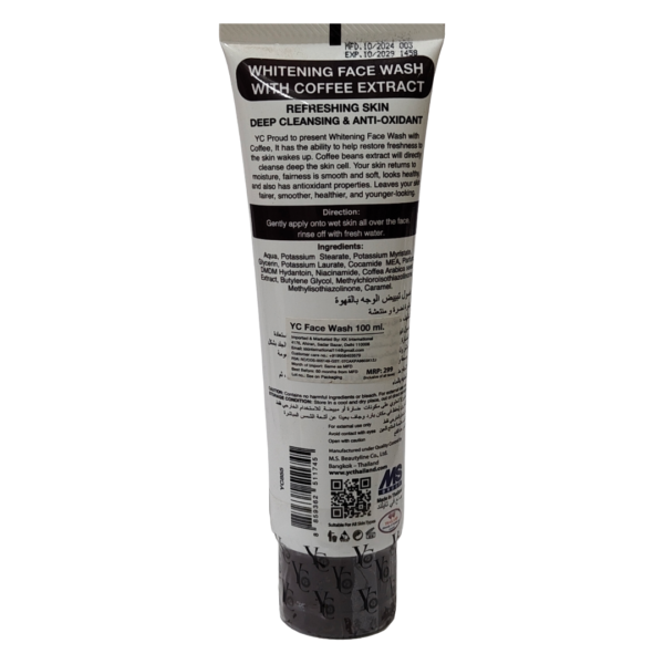 YC Whitening Face Wash with Coffee Extract – Deep Cleansing & Anti-Oxidant | 100ml